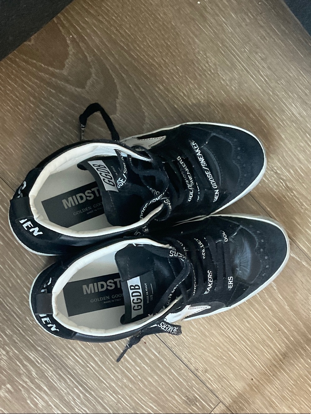 Golden Goose Kids Black and White Low-Top Sneakers